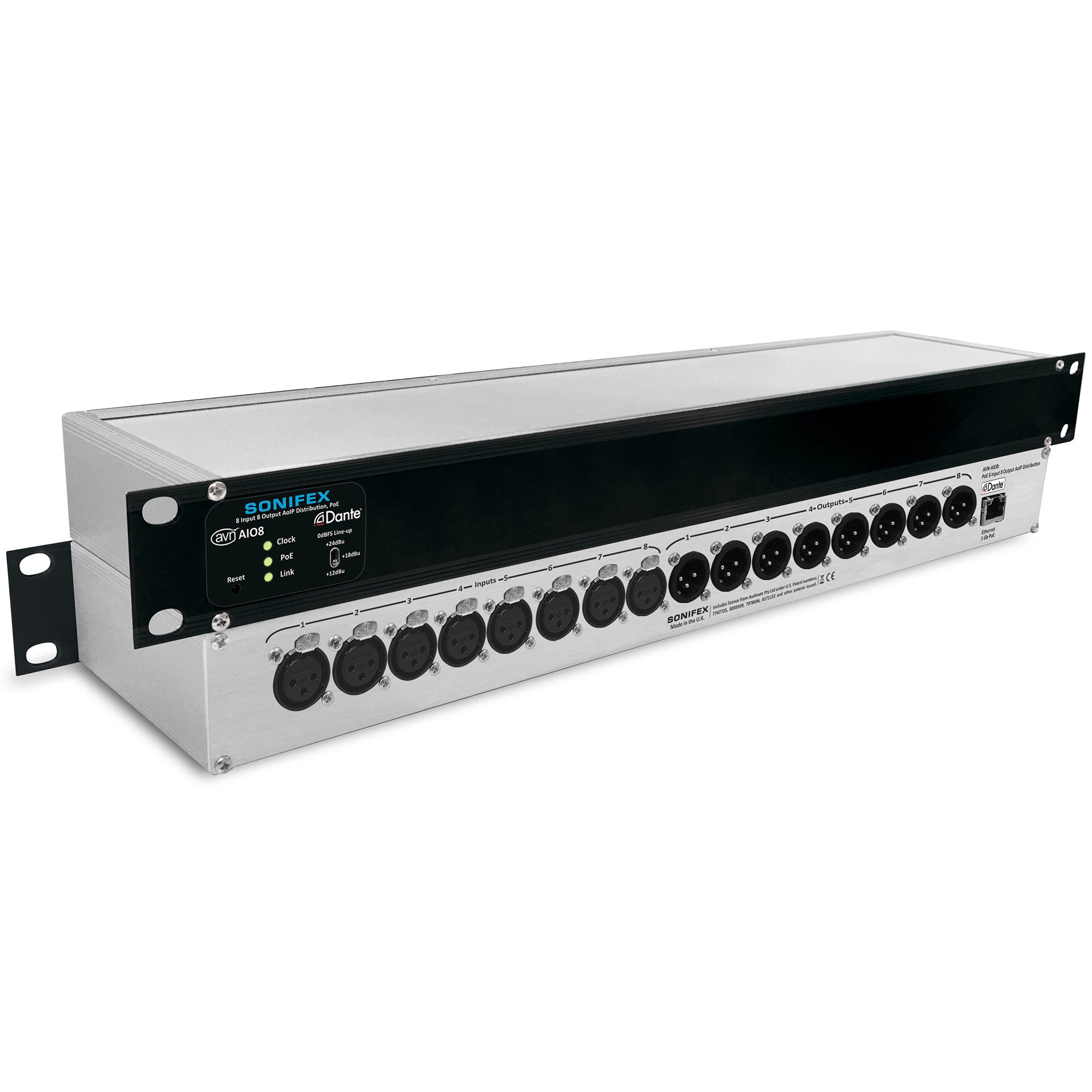 Sonifex AVN-AIO8 - 8-Input 8-Output Dante Interface with PoE