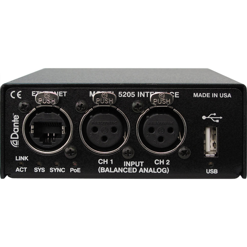 Studio Technologies Model 5205 2-Channel Mic/Line to Dante Interface