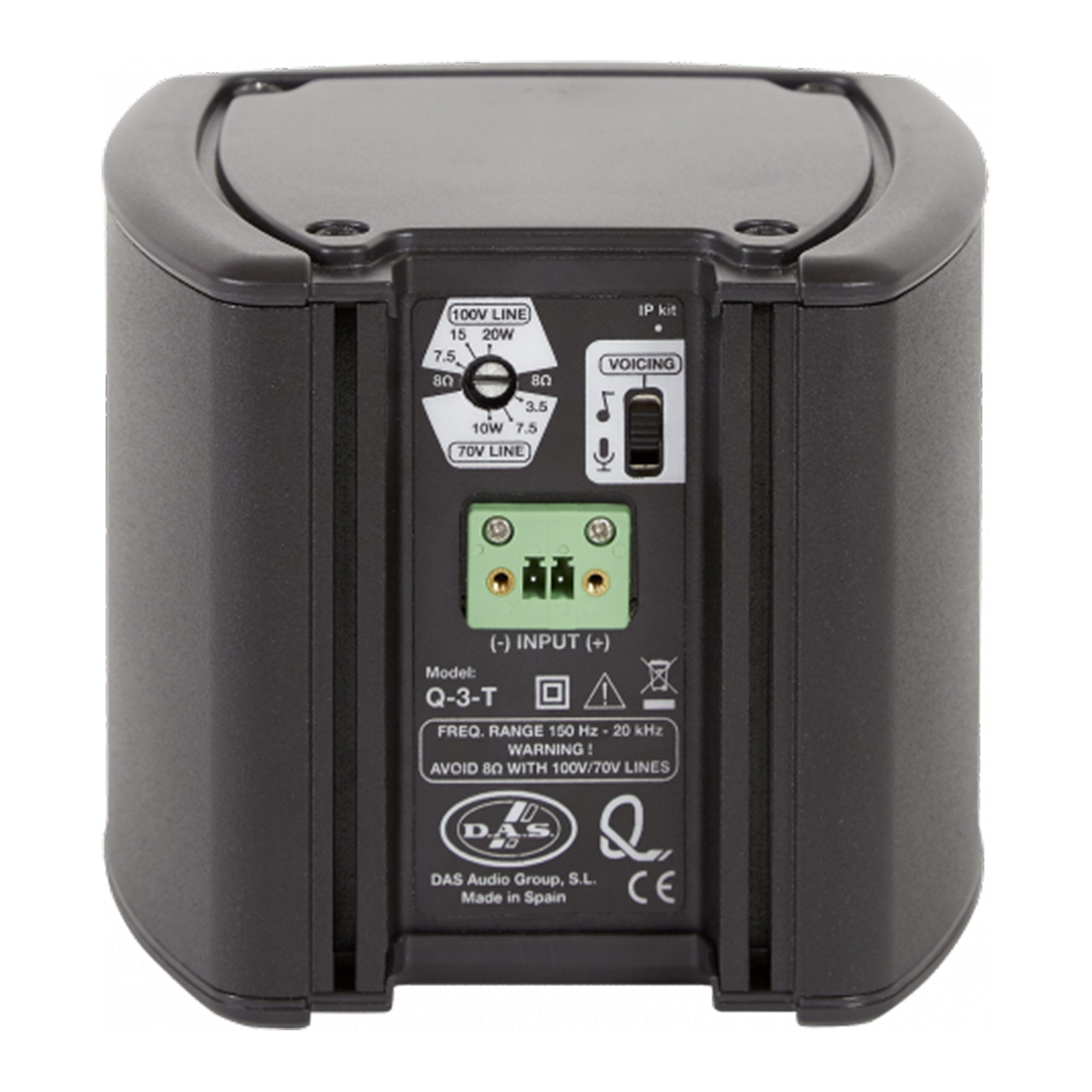 DAS Q-3-T - 3-Inch Full-Range 70/100V Install Loudspeaker (Black)