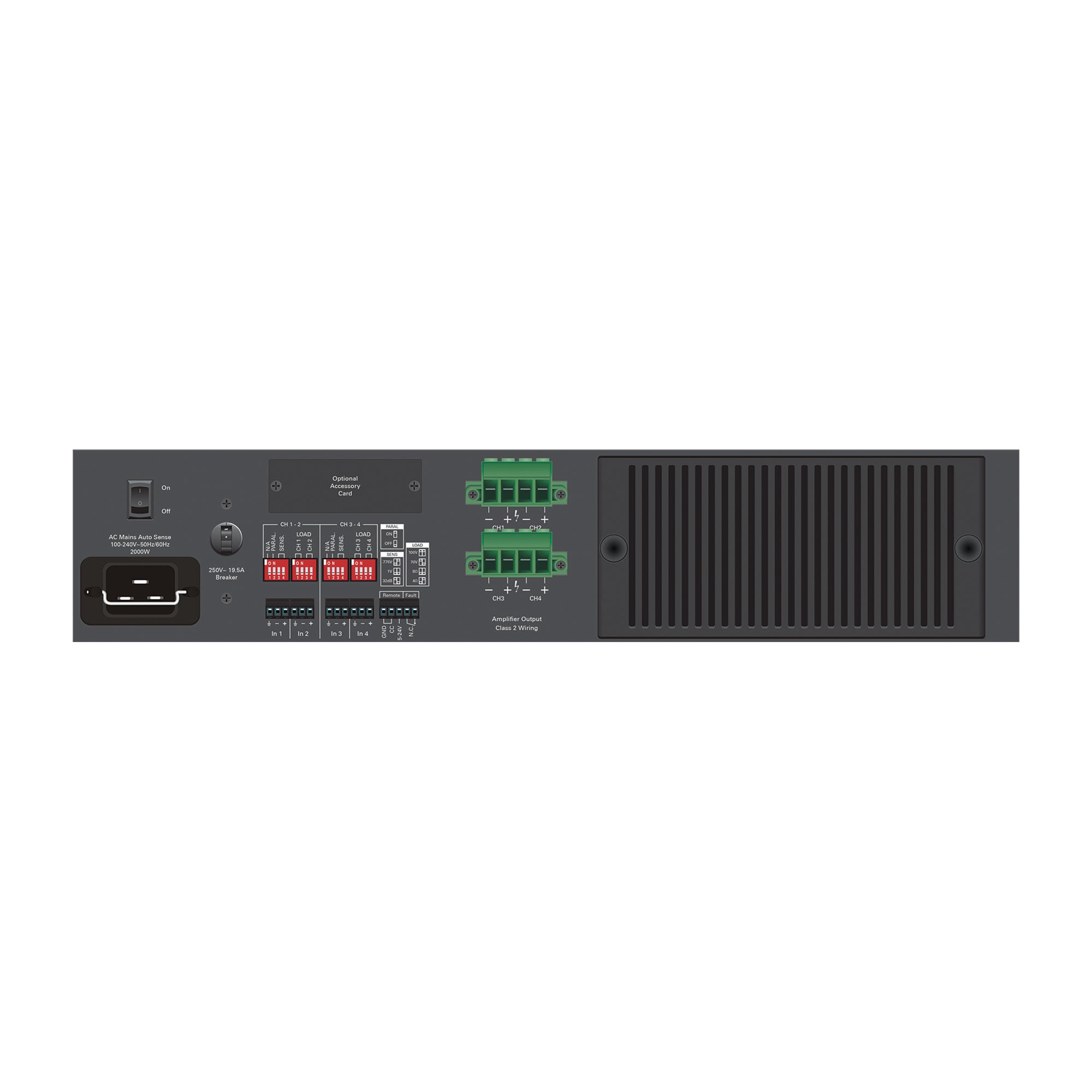 AtlasIED HPA2604 - Four-Channel 2600-Watt Commercial Amplifier