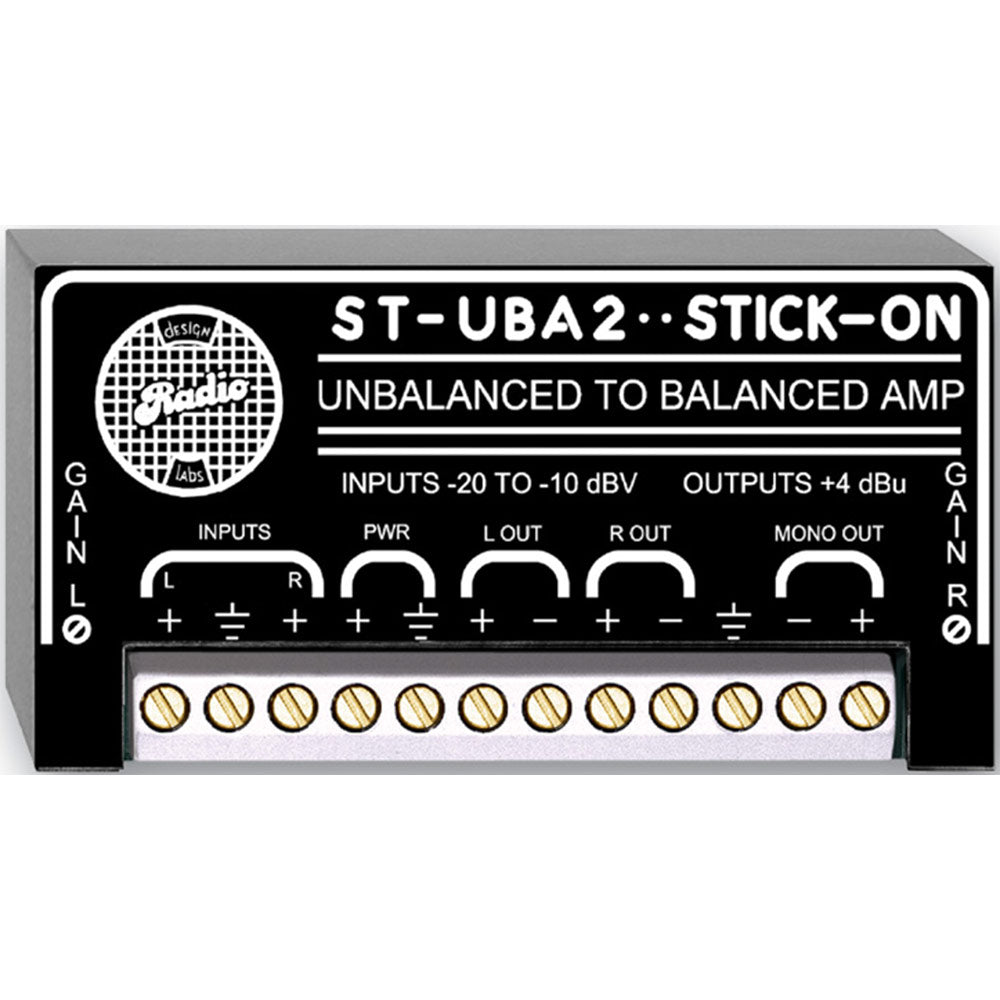 RDL ST-UBA2 2 Channel Unbalanced to Balanced Amplifier