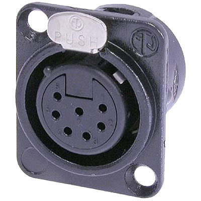 Neutrik NC7FD-L-B-1 7-Pin Female Receptacle - Black/Gold