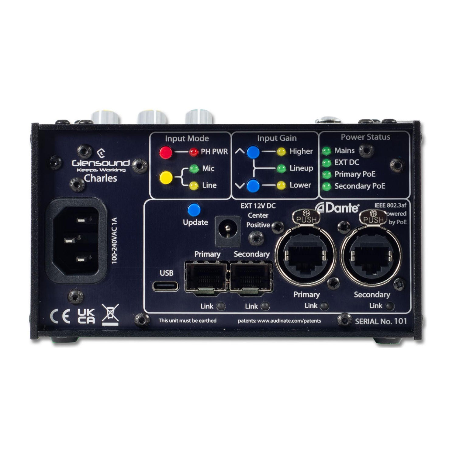 Glensound Charles - Dante / AES67 Interpreters Box