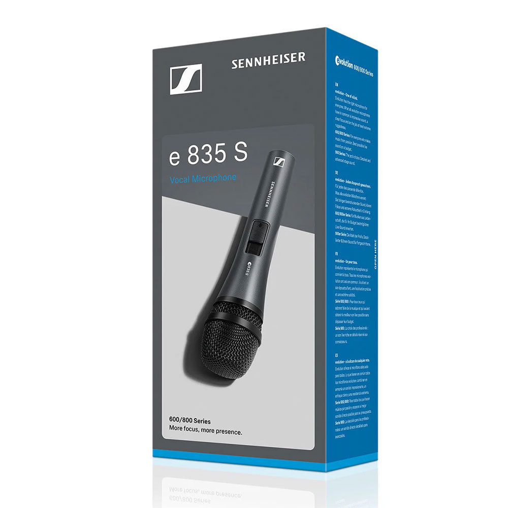 Sennheiser e 835-S Cardioid Dynamic Vocal Microphone (with On / Off Switch)