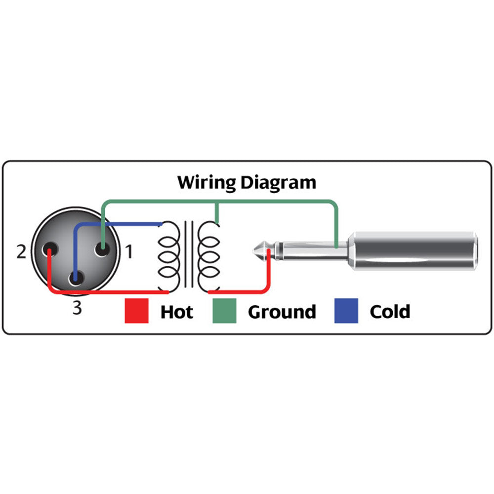 Hosa MIT-176 Impedance Transformer, XLR3F to 1/4 inch TS, 6 inches