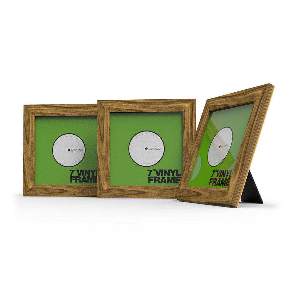 Glorious Vinyl Frame Set 7 - Wall or Desk Frames for 7-Inch Records (Rosewood / Set of 3)