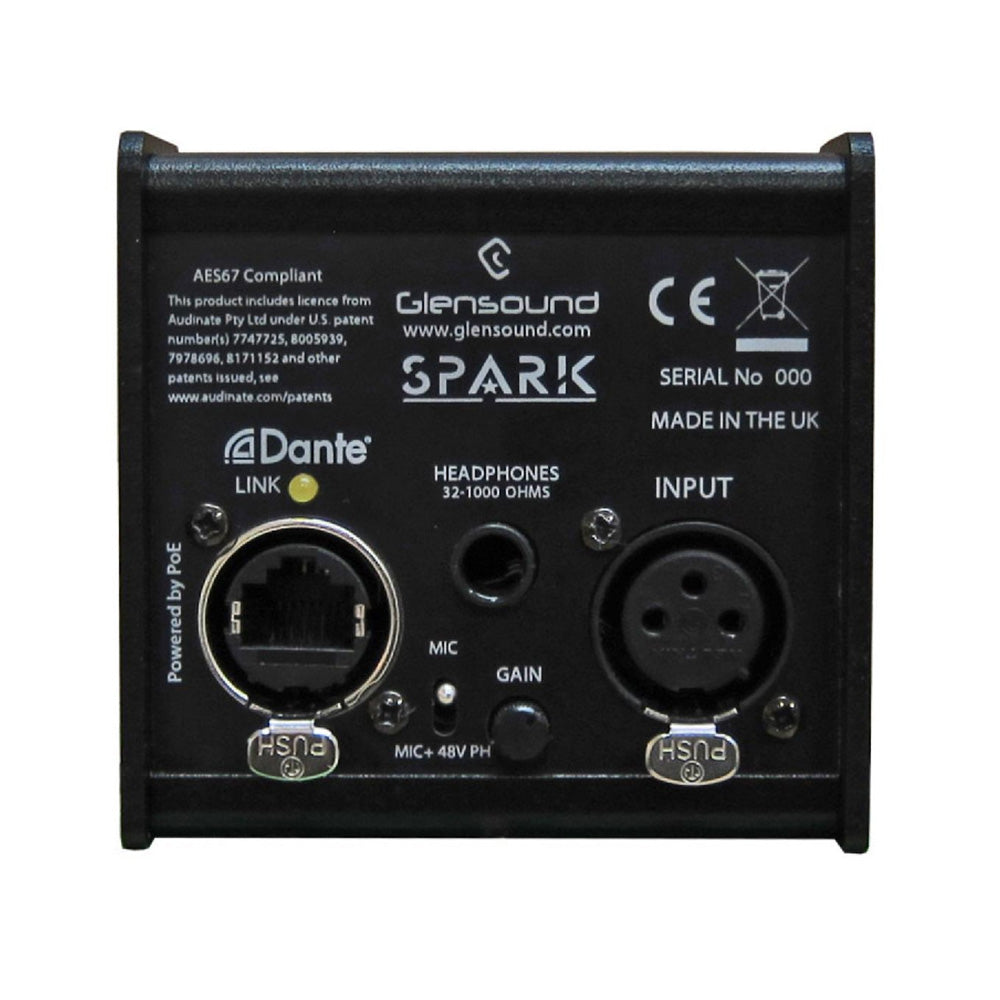 Glensound SPARK 2 - Sub Compact Single Dante User Commentary Unit with 2 Talkback Channels