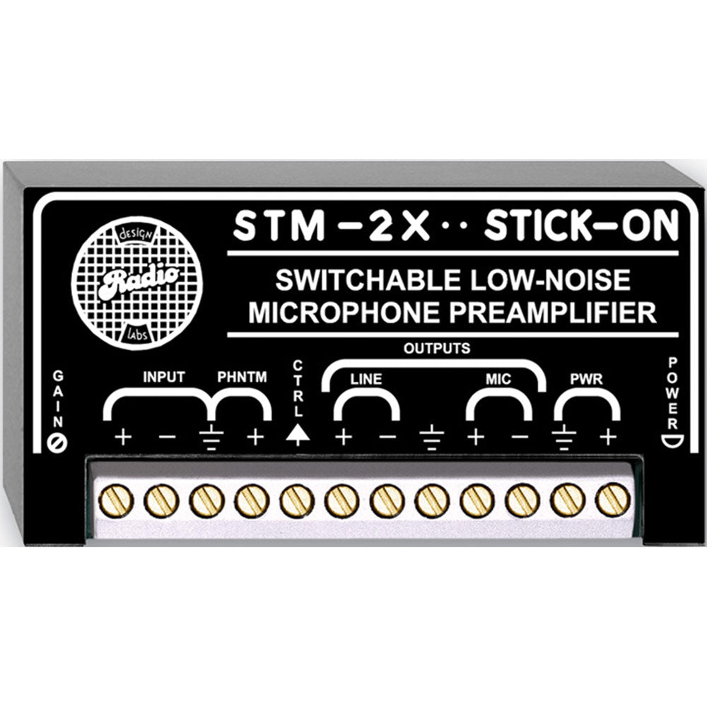 RDL STM-2X Stick-On Series Switchable Low Noise Microphone Preamplifier