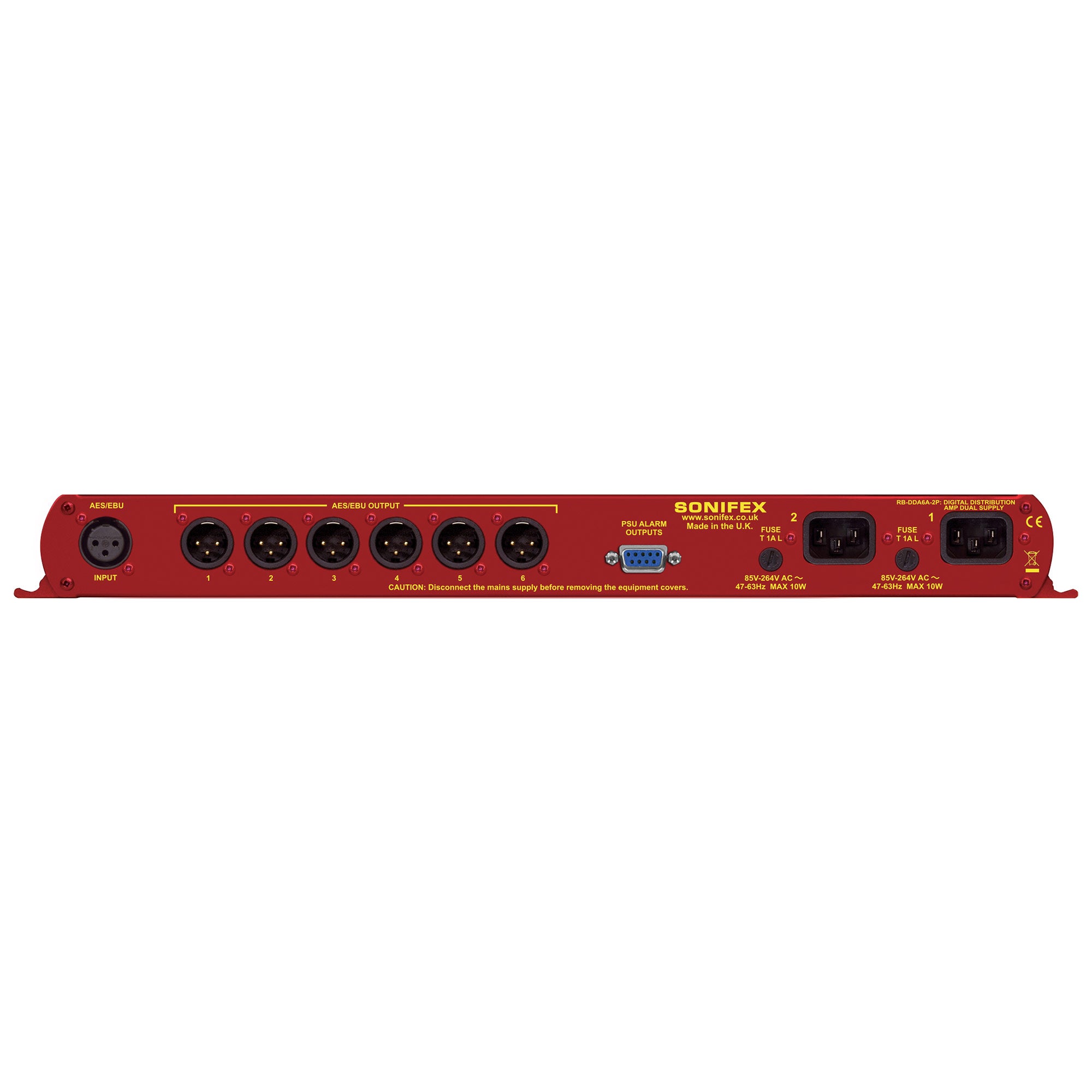 Sonifex RB-DDA6A-2P 6 Way Stereo AES/EBU Digital Distribution Amplifier with Dual Power Supplies