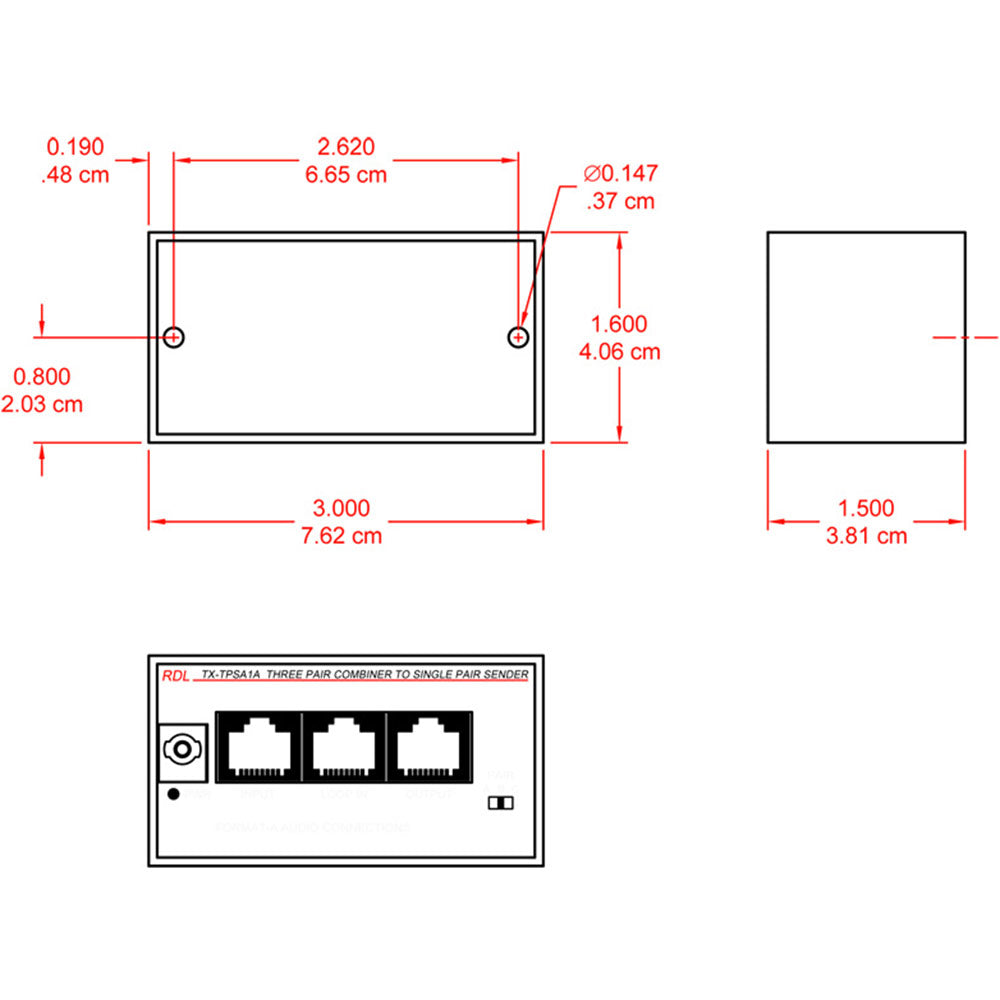 RDL TX-TPSA1A Three-Pair Combiner to Single-Pair Sender