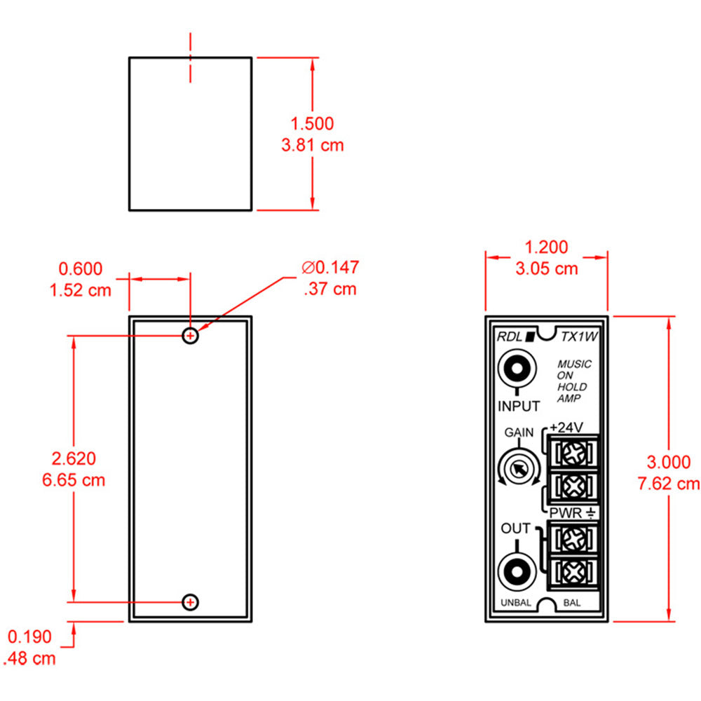 RDL TX-1W Music On Hold Amplifier