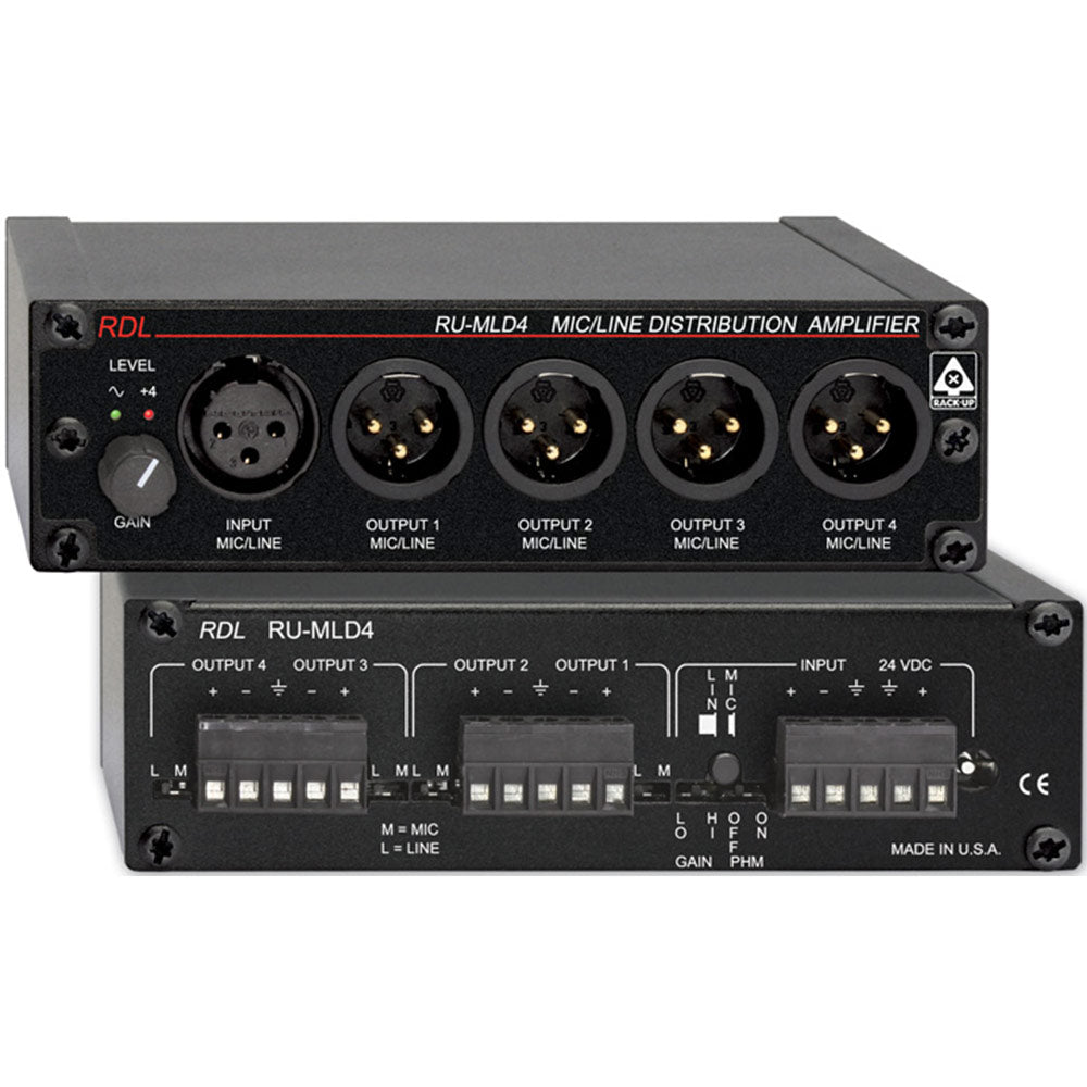 RDL RU-MLD4 Mic / Line Distribution Amplifier