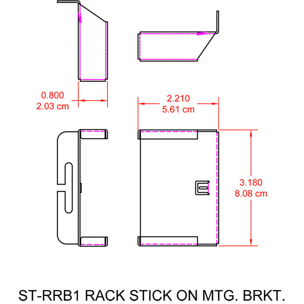 RDL ST-RRB1 Rear rack rail mounting kit for any STICK-ON module