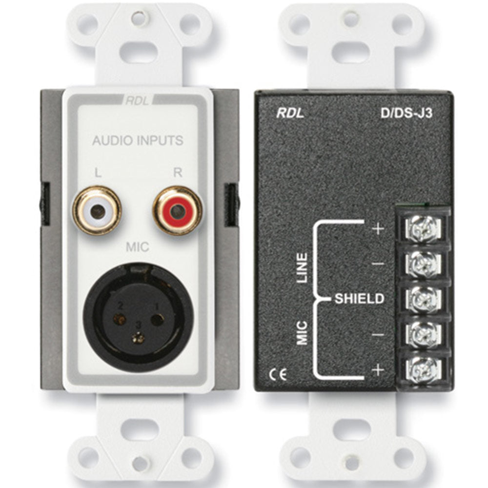 RDL D-J3 Mic/Line Input Assembly - XLR, RCA, Terminal block