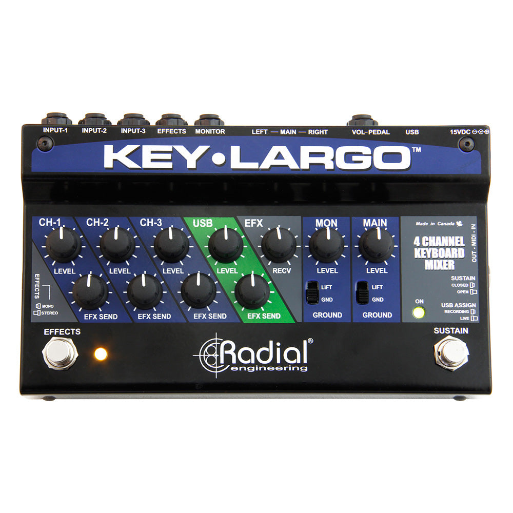 Radial Engineering Key-Largo - Compact Keyboard Mixer and DI