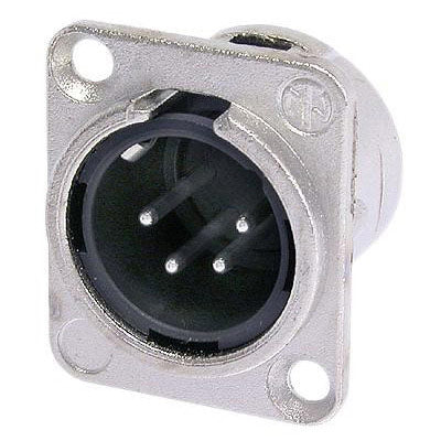Neutrik NC4MD-L-1 DL1 Series 4 Pin Male Panel Mount Receptacle - Nickel/Silver