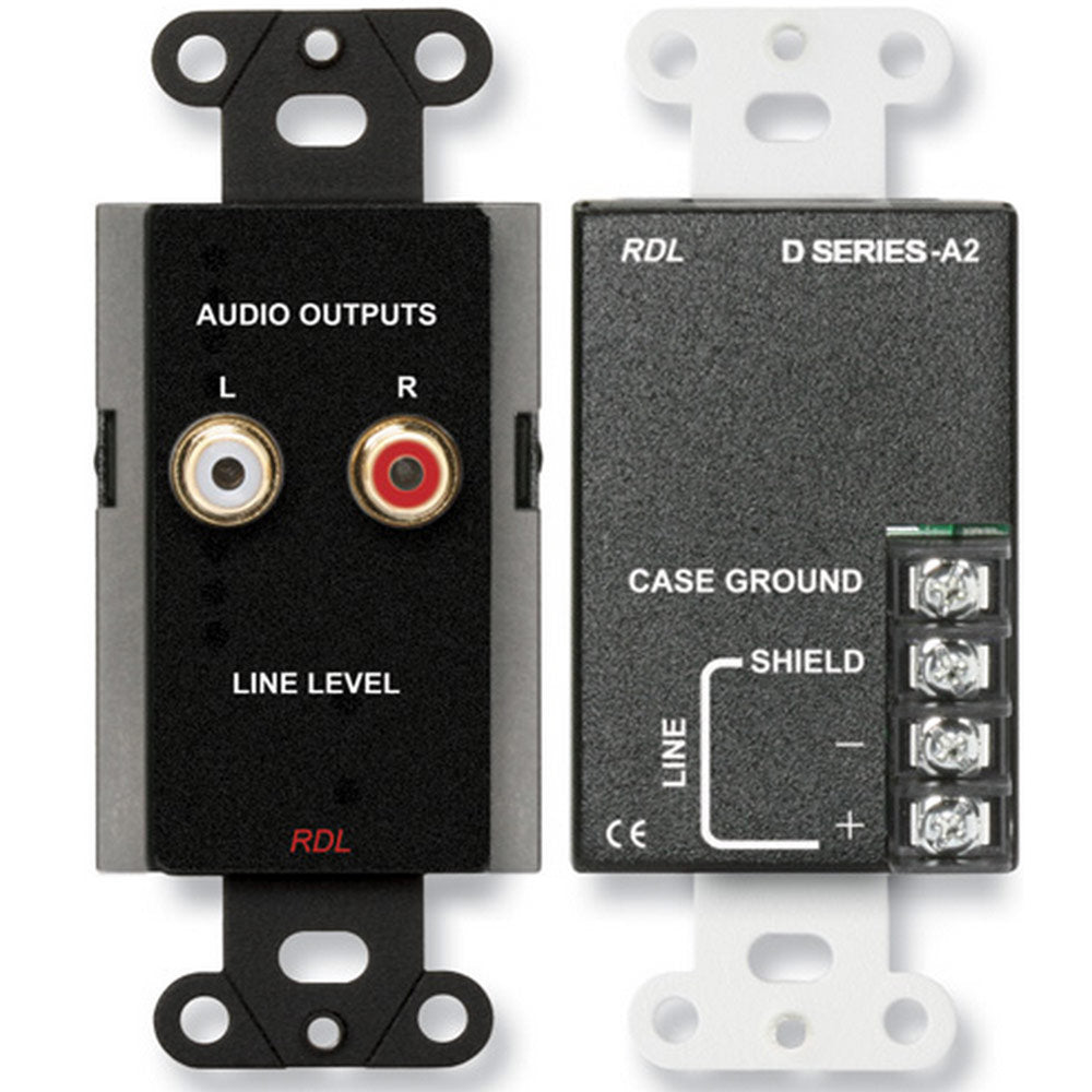 RDL DB-A2 RCA Line Out Assembly on Decora Wall Plate