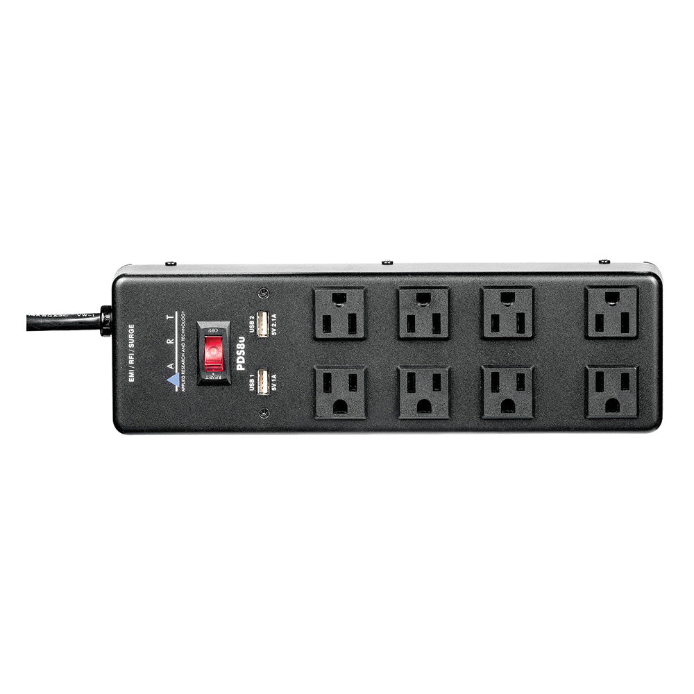 ART PDS8U - 8-Outlet Floor Power Strip with USB Chargers