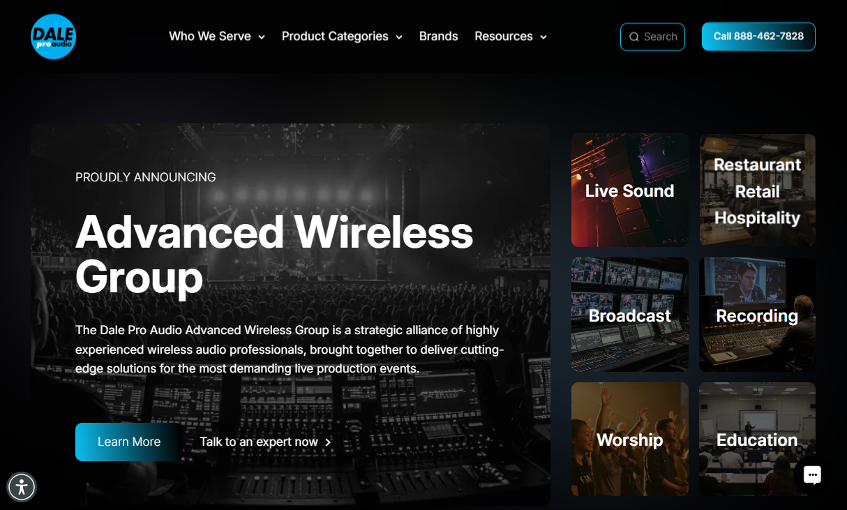 Dale Pro Audio Launches Redesigned Website