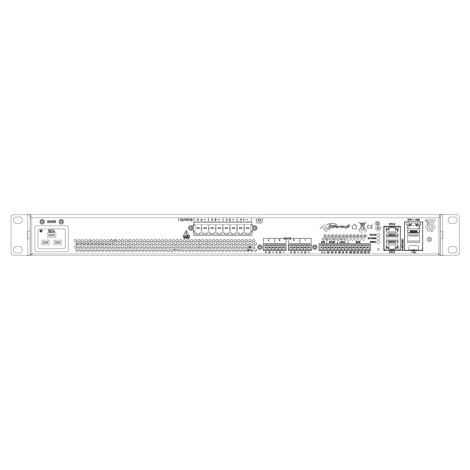 Powersoft Unica 4L 5K4 - 5000W 4-Channel Cloud-Based Amplifier Platform
