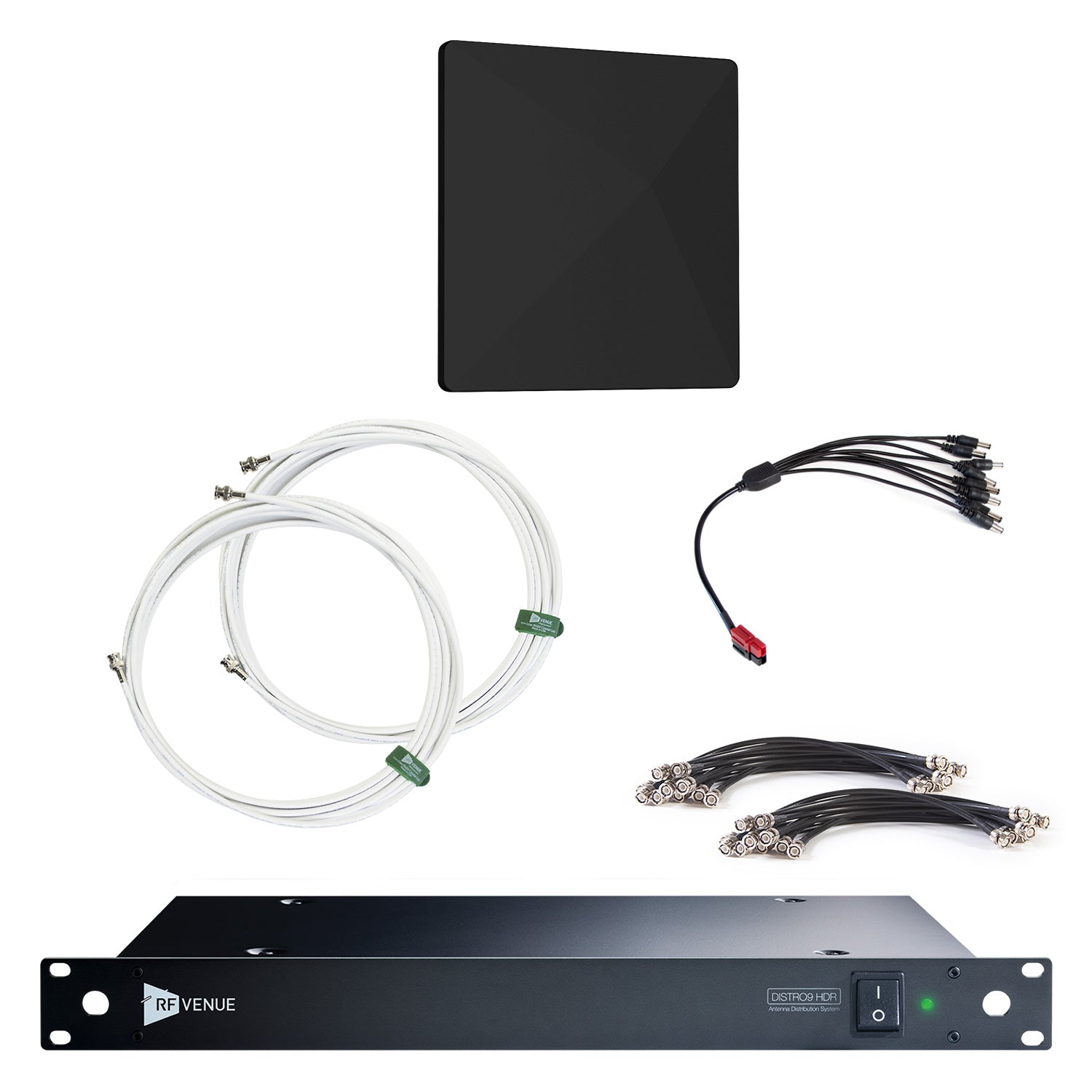 RF Venue D-ARCBD9 - 9-Channel Wireless Mic Upgrade Pack with Black Diversity Architectural Antenna