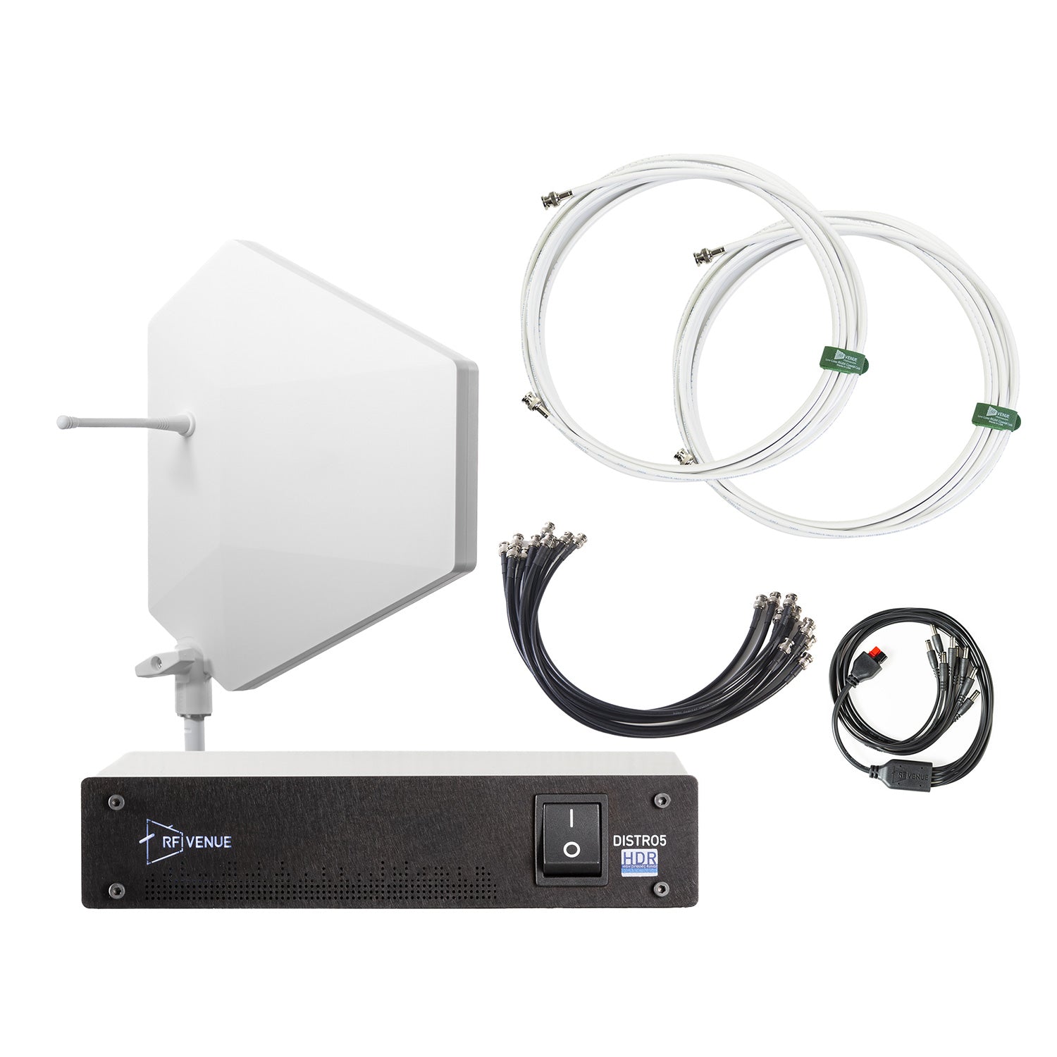 RF Venue DFIN-IPXWD5 - 5-Channel Wireless Mic Upgrade Pack with White Diversity IPX Antenna