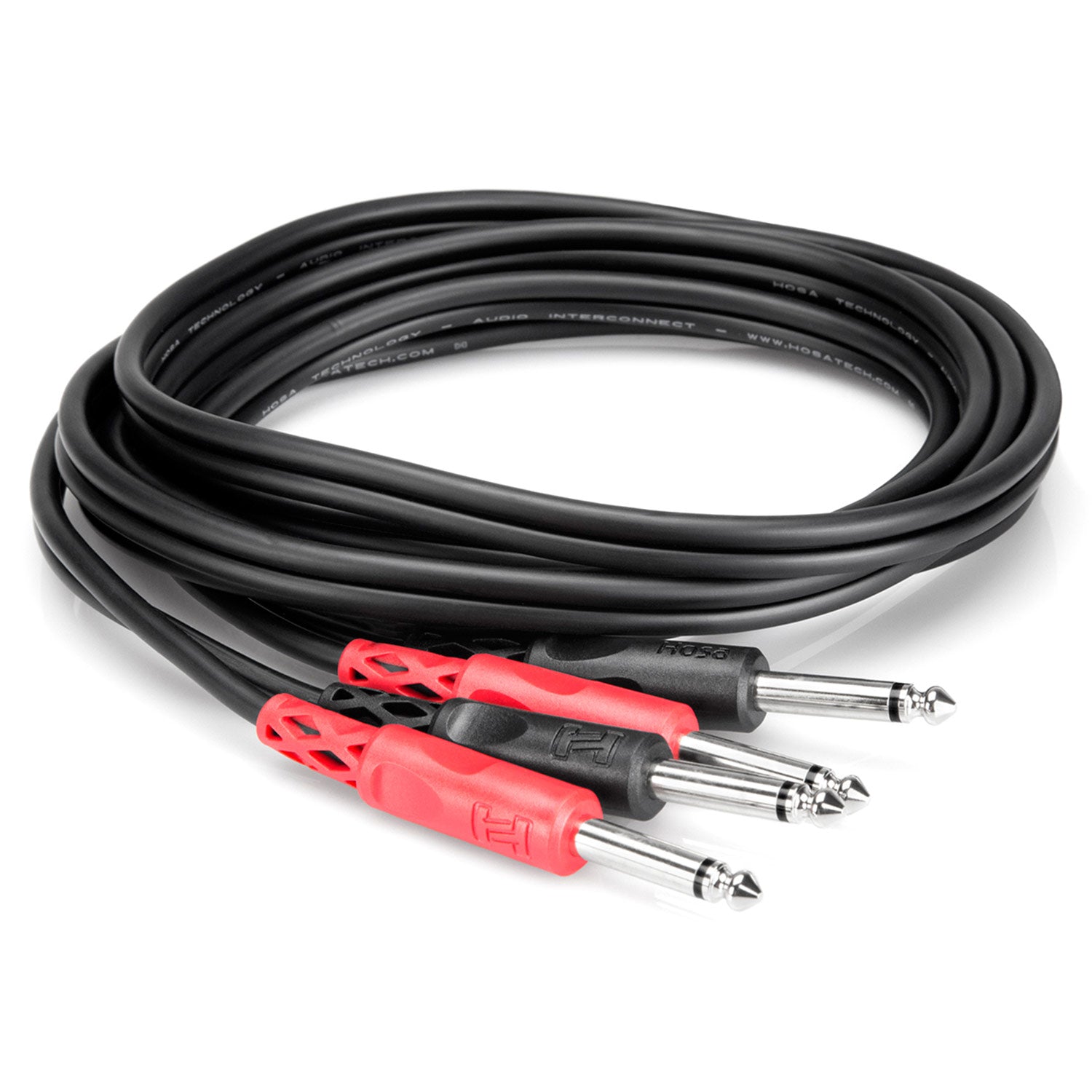 Hosa CPP-202 Dual 1/4 inch TS to Dual 1/4 inch TS Stereo Interconnect Cable, 6.6 feet