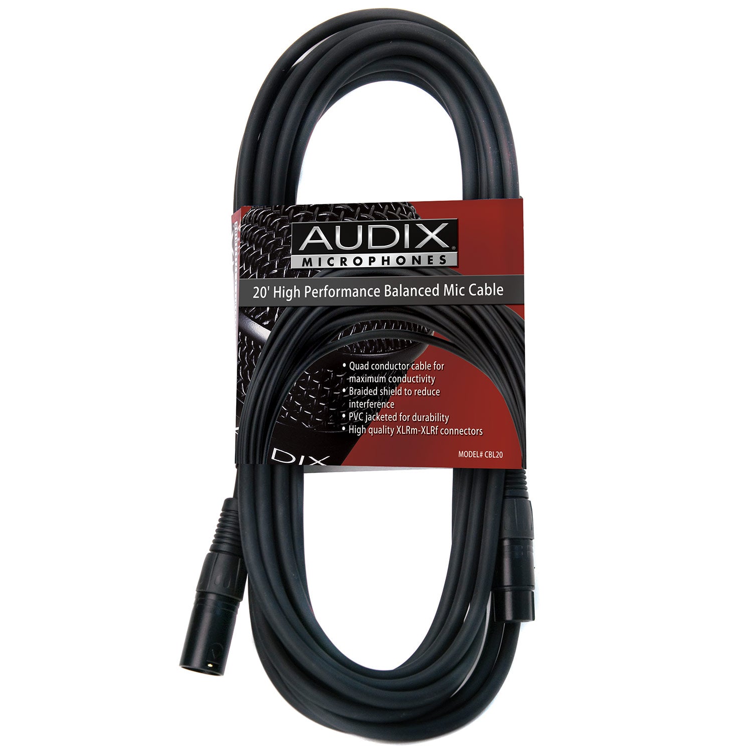 Audix CBL-20 20' XLR-F to XLR-M Microphone Cable