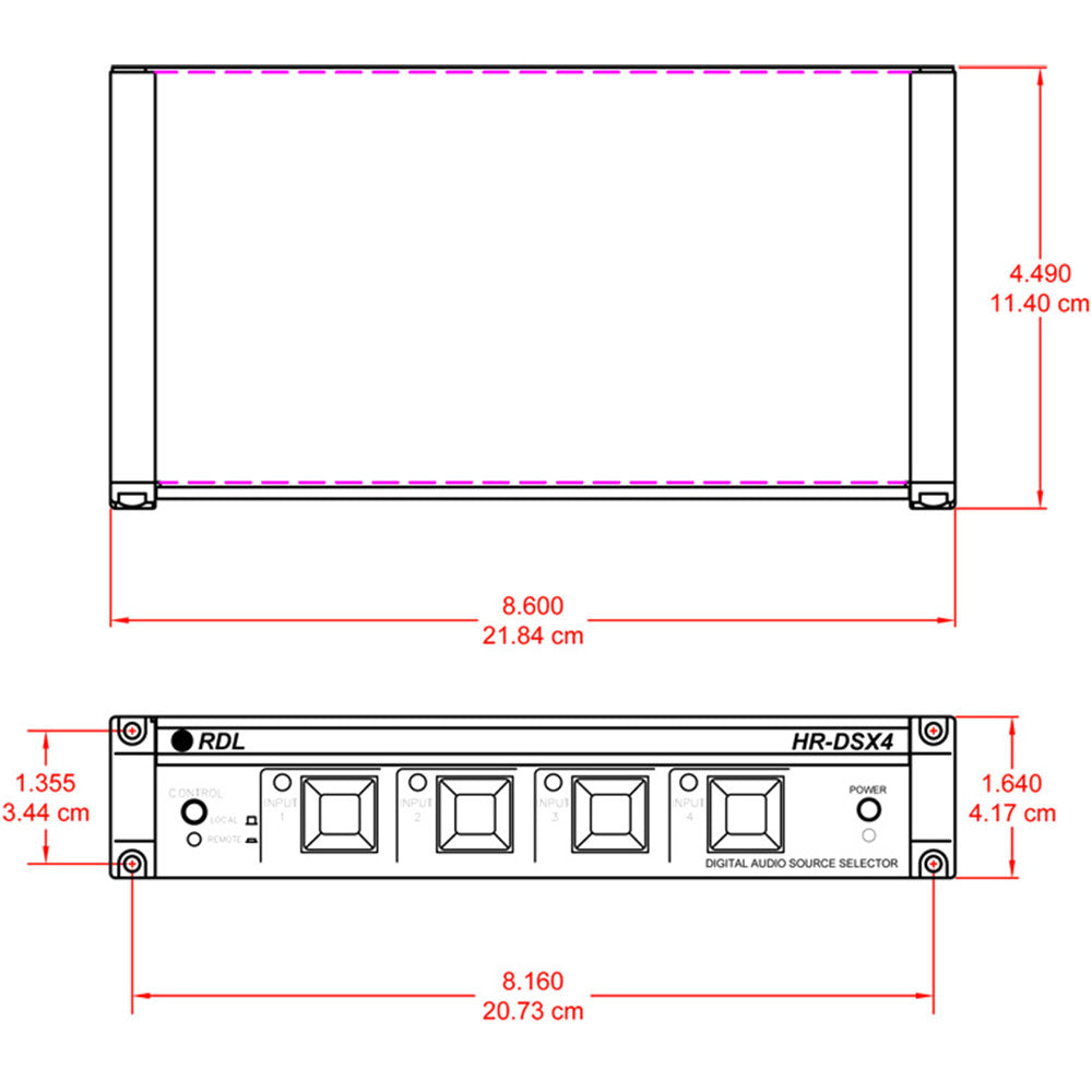 RDL HR-DSX4 Digital Audio Selector - AES/EBU and S/PDIF