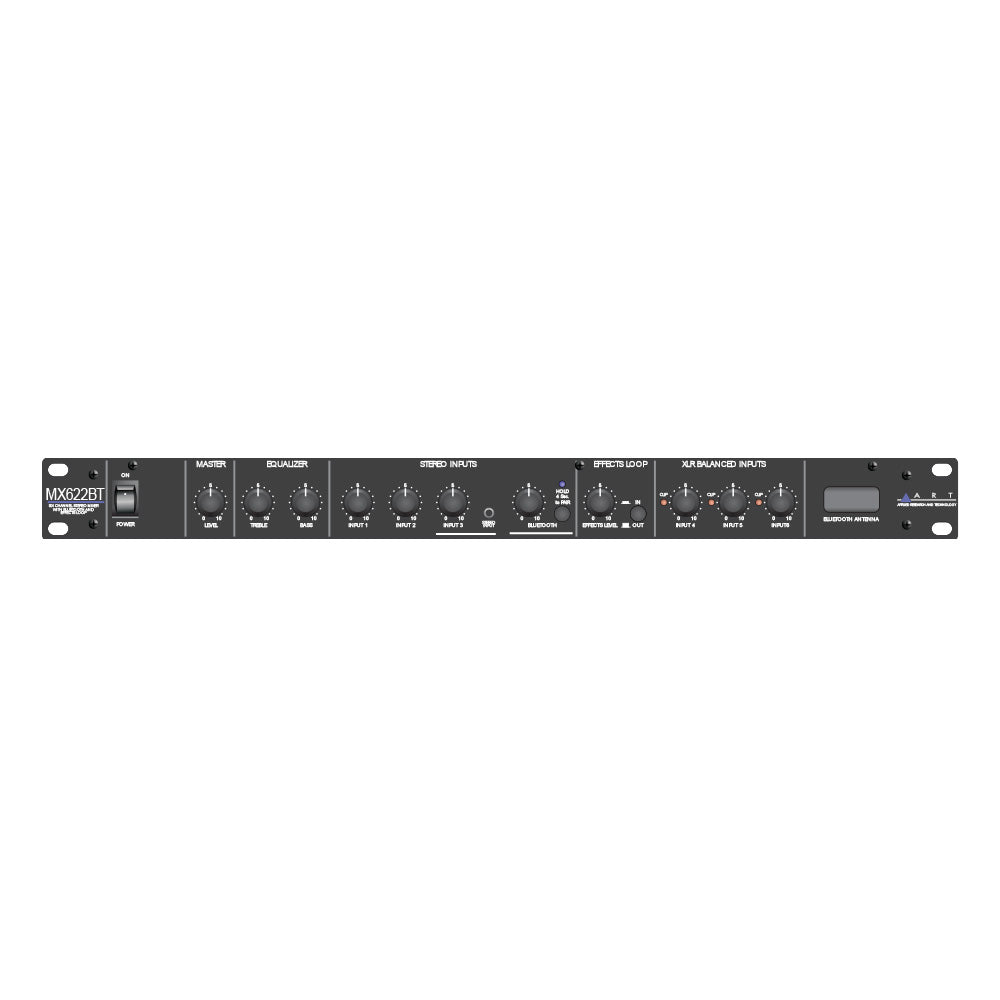 ART MX622BT - Six-Channel Stereo Mixer with Effects Loop and Bluetooth