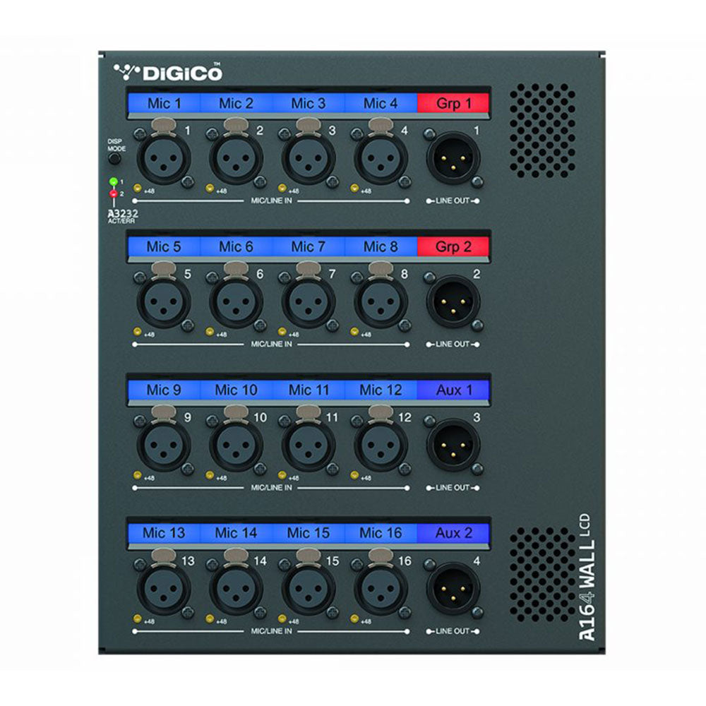 DiGiCo A164 WALL LCD - Wall or Floor Mount Input/Output Box for 4REA4 System with LCD Strips