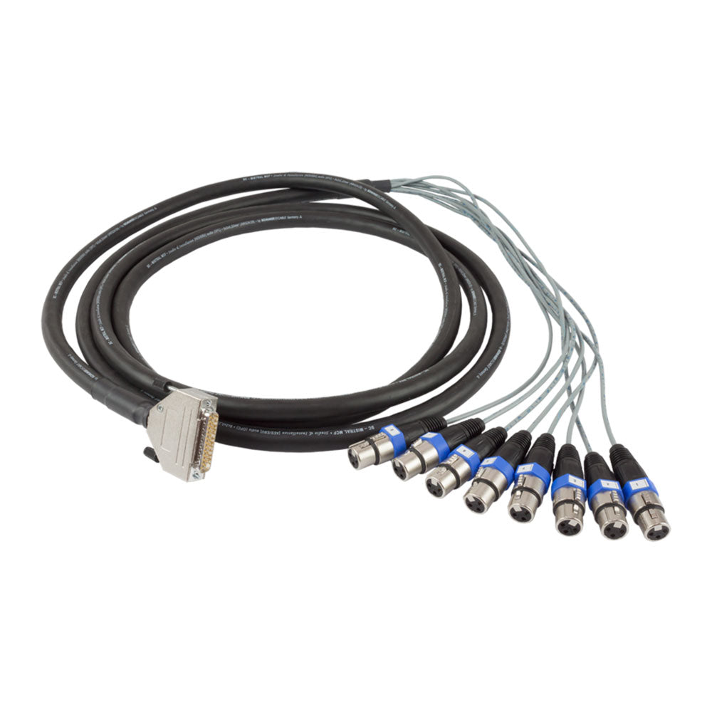 RTW 1186 DB25 to 8-Channel XLR Female Fanout Snake