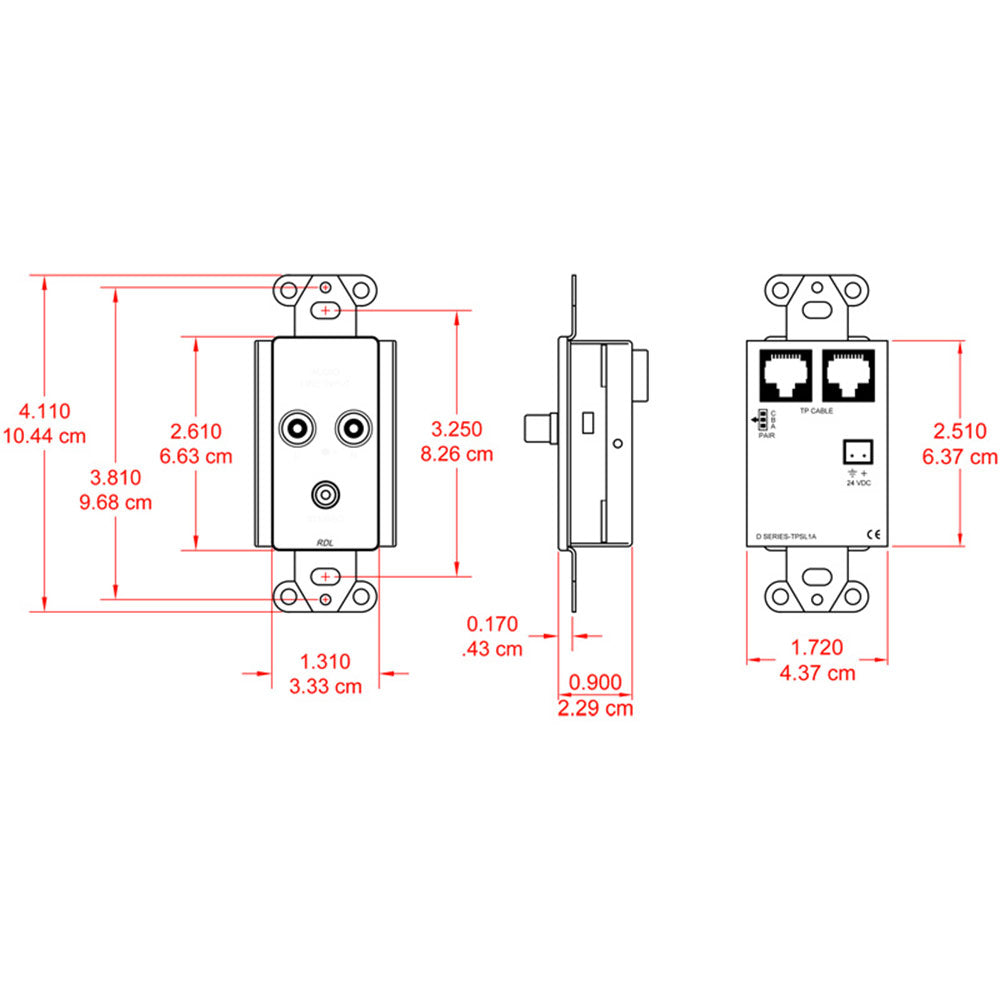 RDL DS-TPSL1A Decora Mount Active Format-A Sender - Mini/RCA Input (Stainless)