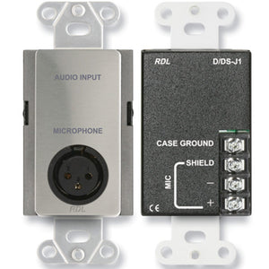 RDL DS-J1 Microphone Input Assembly - XLR, Terminal block (Stainless) - Custom Engraving Option