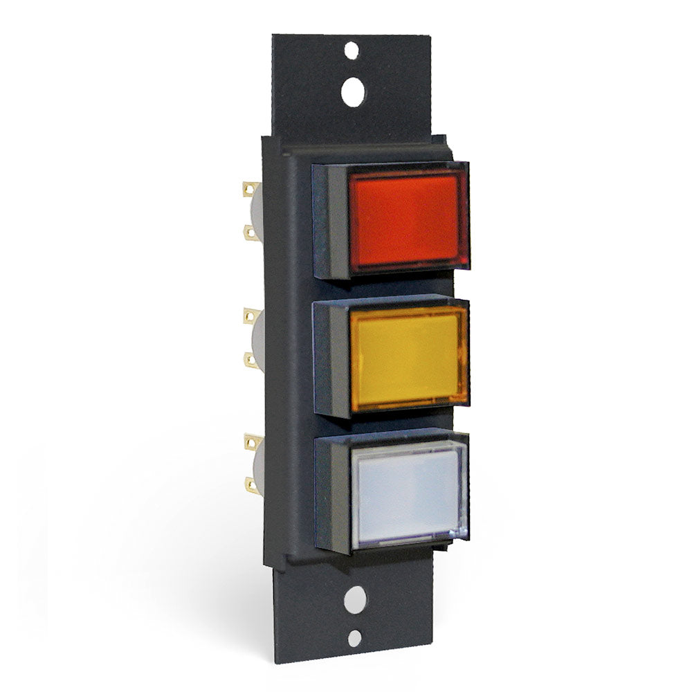 StudioHub SH-3BUT5V 3 Push-Button Panel with Solder Terminals and 5V L