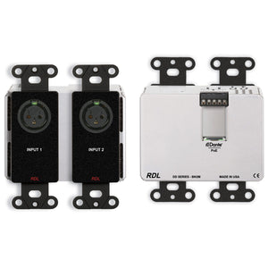 RDL DDB-BN2M Wall Mount 2-In 2-Out Mic/Line to Dante Interface (Black)