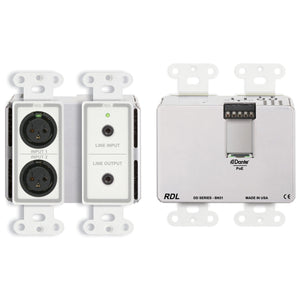 RDL DD-BN31 Wall Mount 4-In 4-Out Mic/Line to Dante Interface (White) - Custom Engraving Option