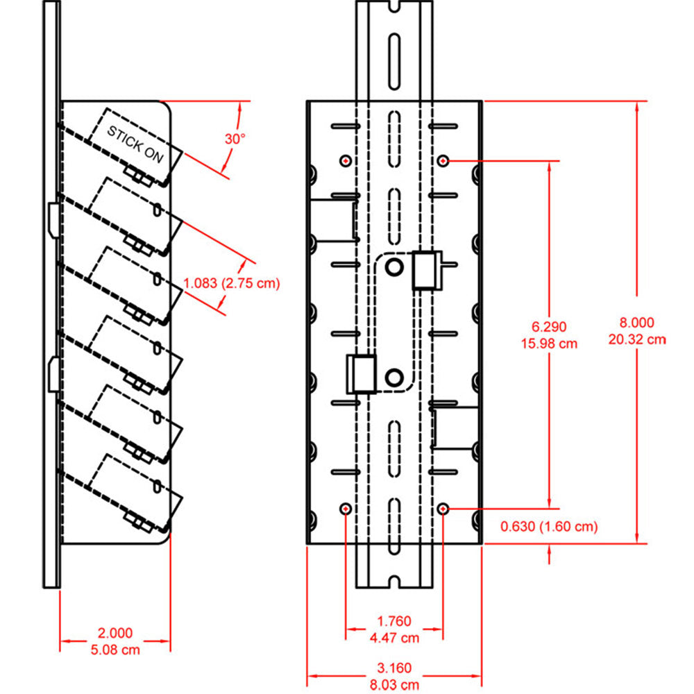 RDL DRA-35S6 Stick-On DIN Rail Adapter