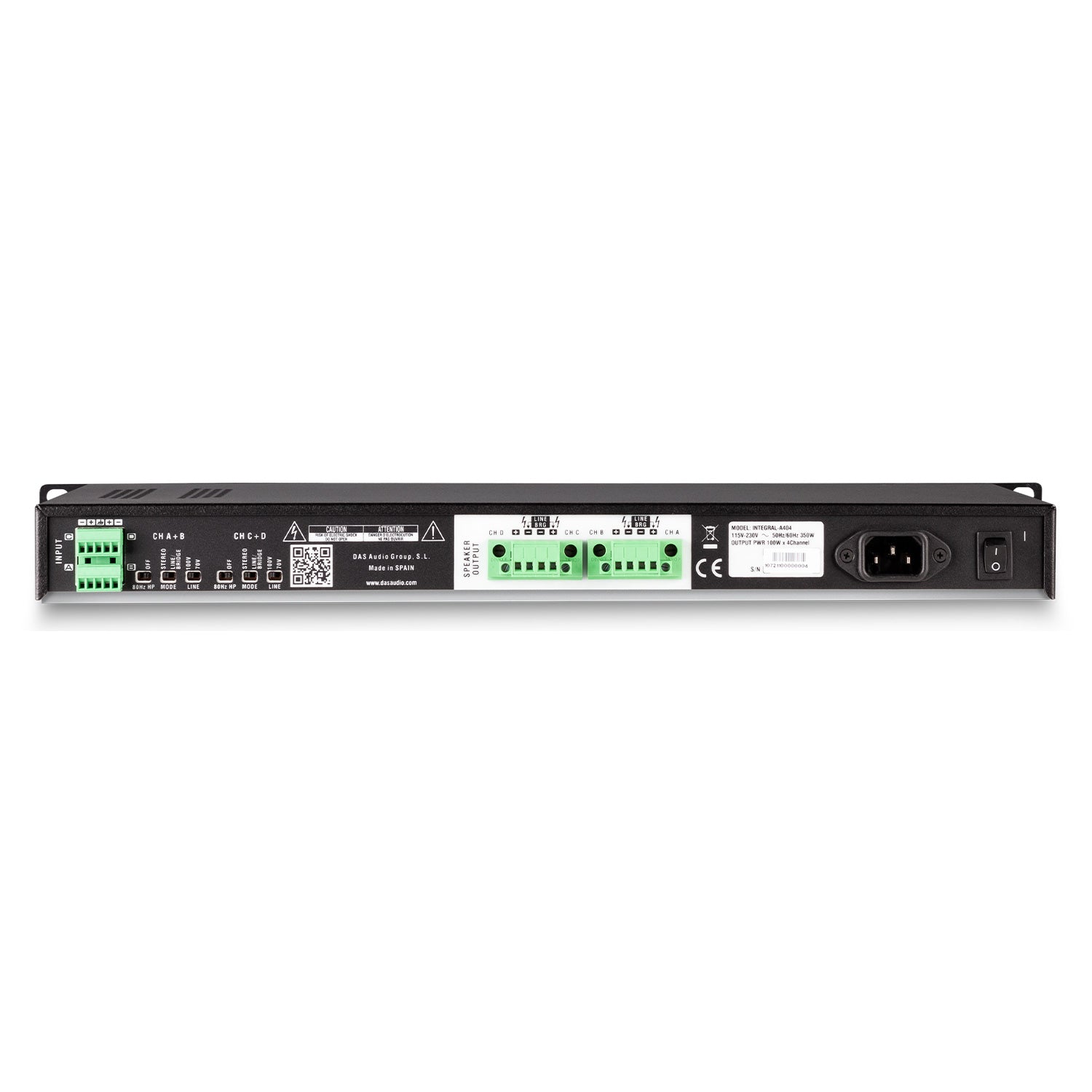 DAS INTEGRAL-A404 - Four Channel Install Power Amplifier