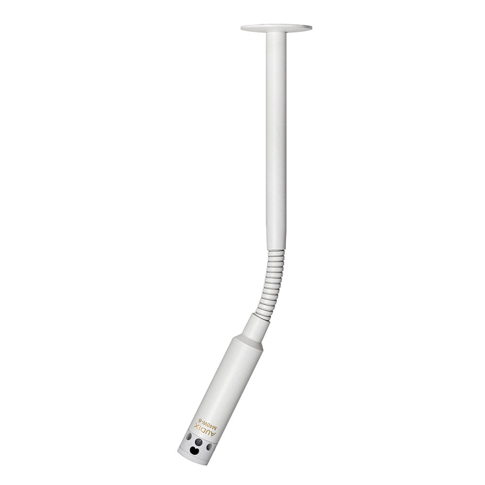 Audix M40W12 - Miniature High-Output Supercardioid Ceiling Microphone with 6" Gooseneck, White