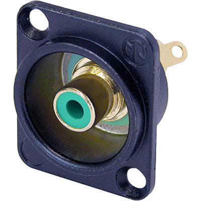 Neutrik NF2D-B-5 Jacks RCA D Series Style - Green / Black