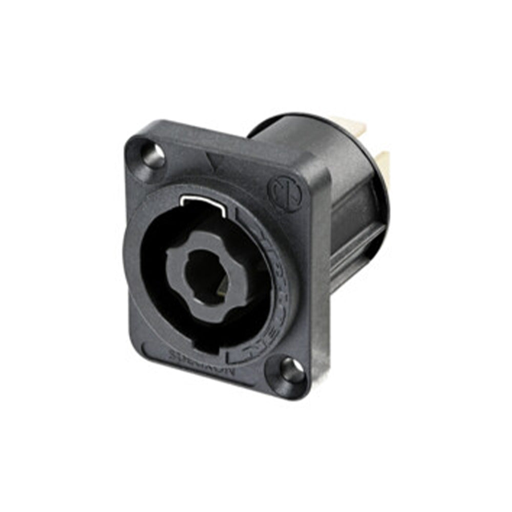 Neutrik NL4MPXX - 4-Pole D-Series Panel Mount SpeakON Receptacle (Tab Terminals)