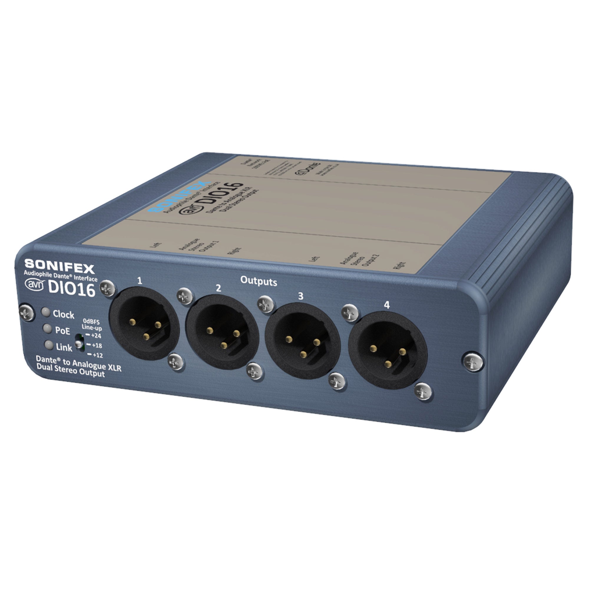 Sonifex AVN-DIO16 - Dante to 4 Analog XLR Output Interface