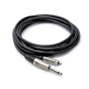 Hosa HPR-015 Pro Unbalanced Interconnect, REAN 1/4 inch TS to RCA, 15 feet