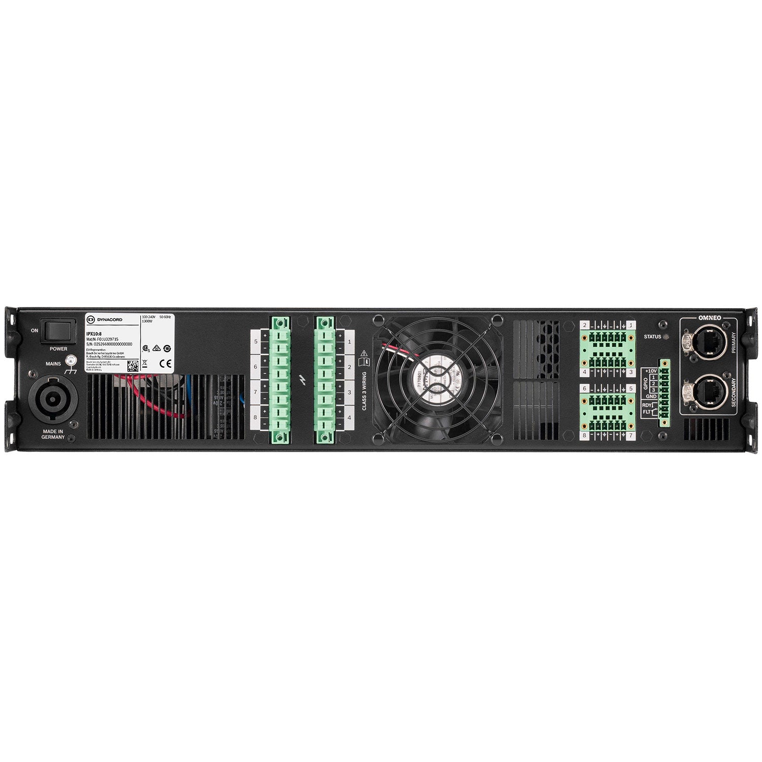 Dynacord IPX10:8 - 8 x 1250W Multi-Channel Install Power Amplifier