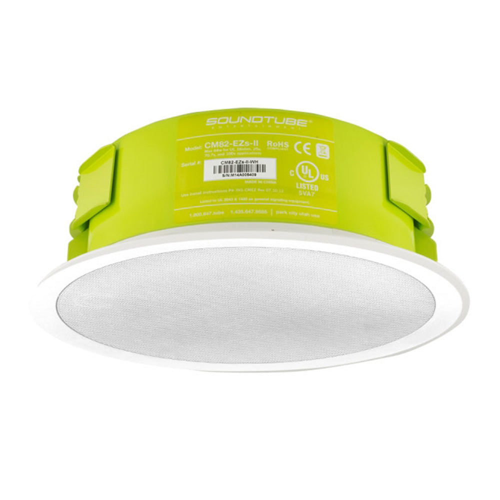 Soundtube CM82-EZS-II-WH - Two-Way 8-Inch In-Ceiling Loudspeaker with Short Can (White)