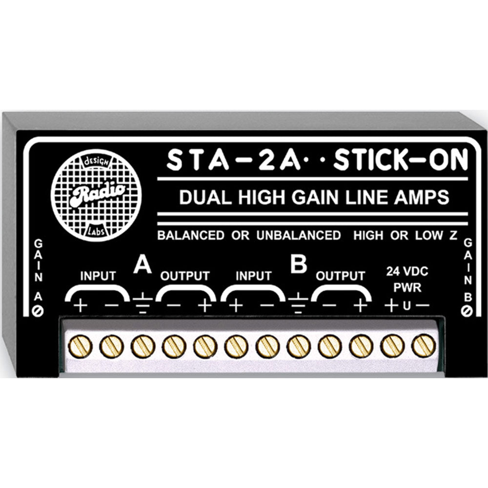 RDL STA-2A High Output Dual Channel High Output Mountable Line Amplifier with Gain Trim