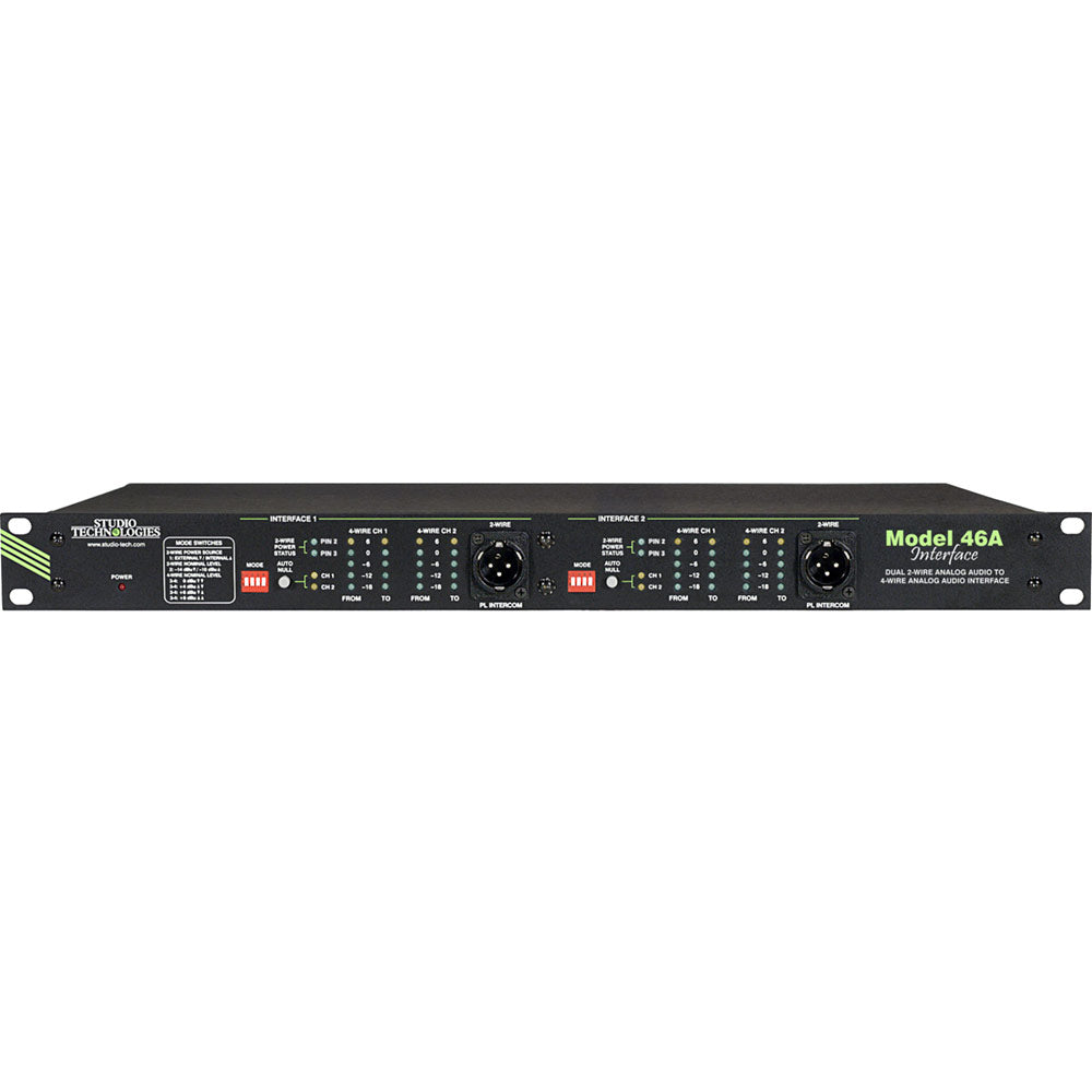 Studio Technologies Model 46A Dual 2-Wire to 4-Wire Intercom Interface