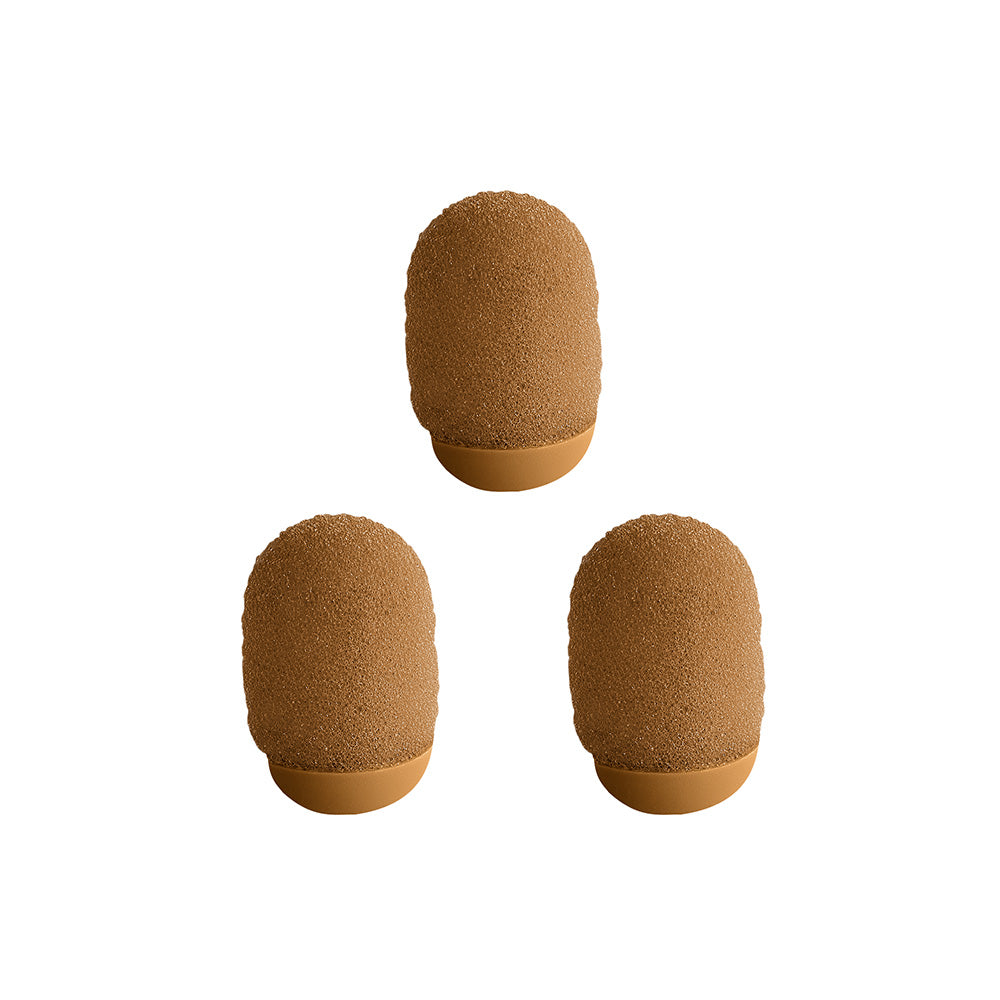Shure RPMUL4SFWS/C - Snap Fit Windscreens for UL4 Lavalier (Cocoa / 3 Pack)