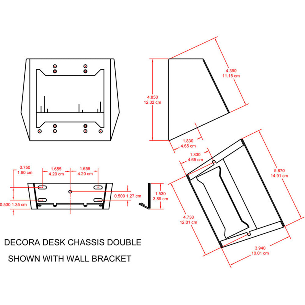 RDL DC-2G Desktop or Wall Mounted Chassis for Decora Remote Controls and Panels